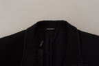 Dolce &amp; Gabbana Black Double Breasted Coat Blazer Jacket