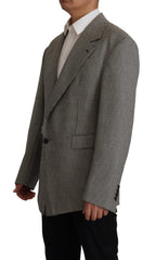 Dolce &amp; Gabbana Gray Checkered Single Breasted Jacket Blazer
