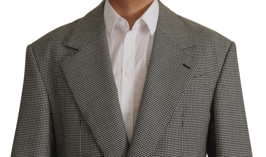 Dolce &amp; Gabbana Gray Checkered Single Breasted Jacket Blazer