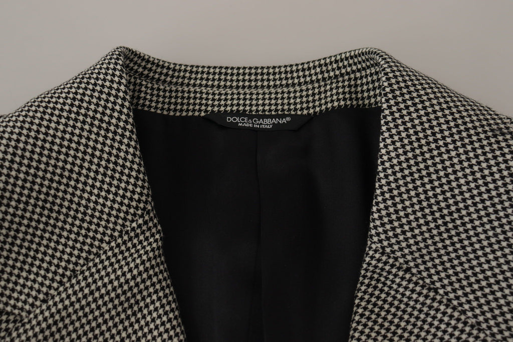 Dolce &amp; Gabbana Gray Checkered Single Breasted Jacket Blazer