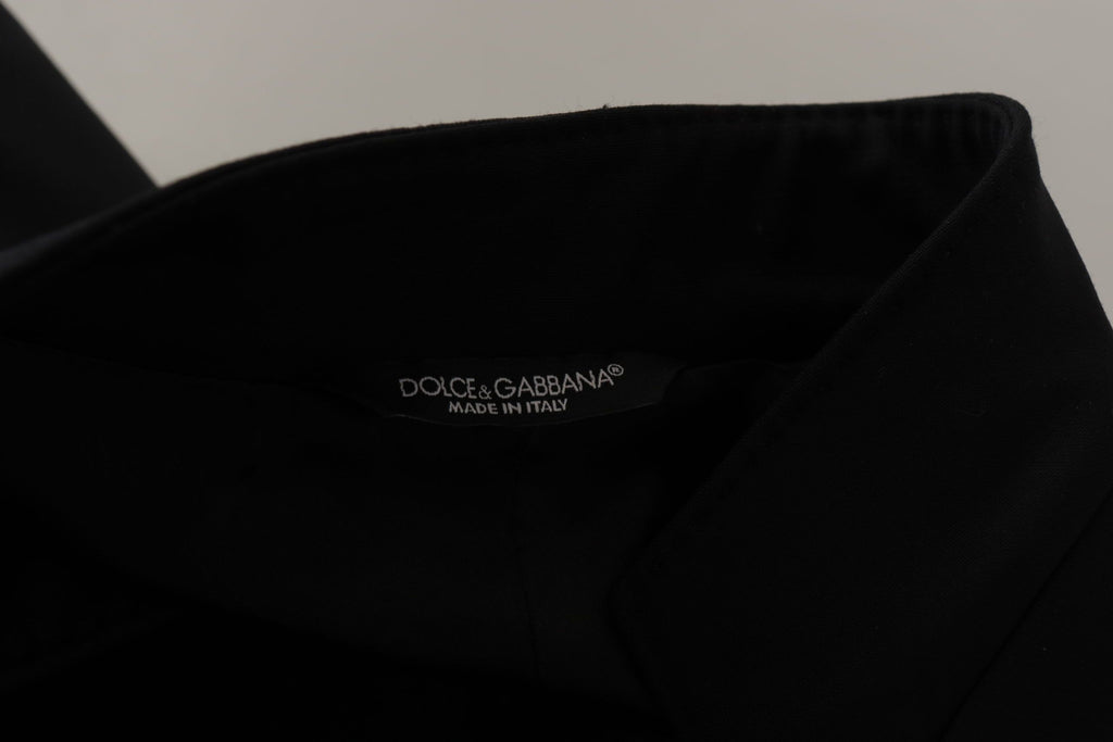 Dolce &amp; Gabbana Black Wool Single Breasted Coat Men Blazer
