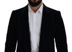 Dolce &amp; Gabbana Black Cotton Cardigan Long Coat Men Jacket