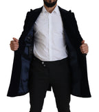 Dolce &amp; Gabbana Black Cotton Cardigan Long Coat Men Jacket