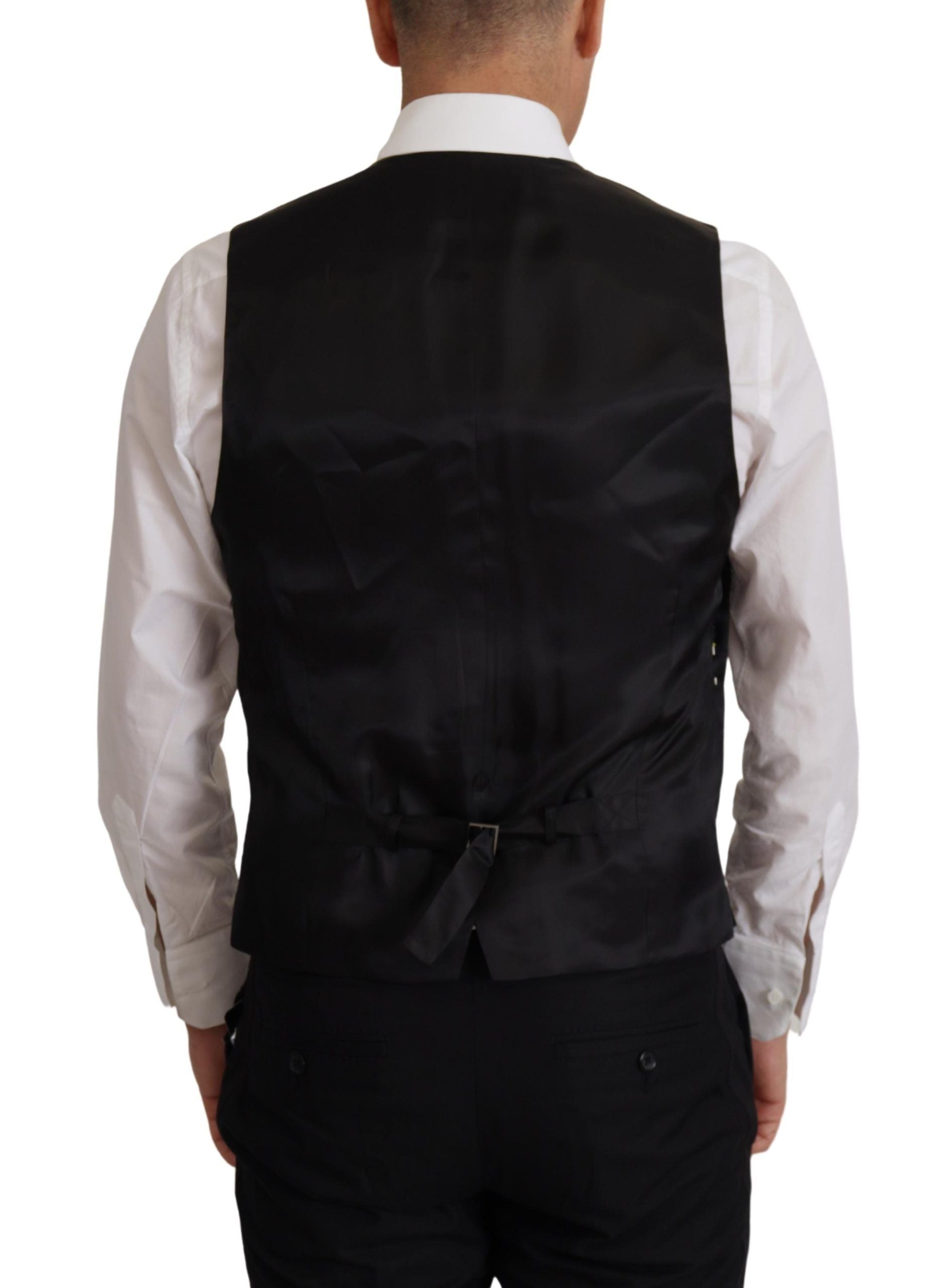Dolce &amp; Gabbana Black Jacket Vest 2 Piece MARTINI Blazer