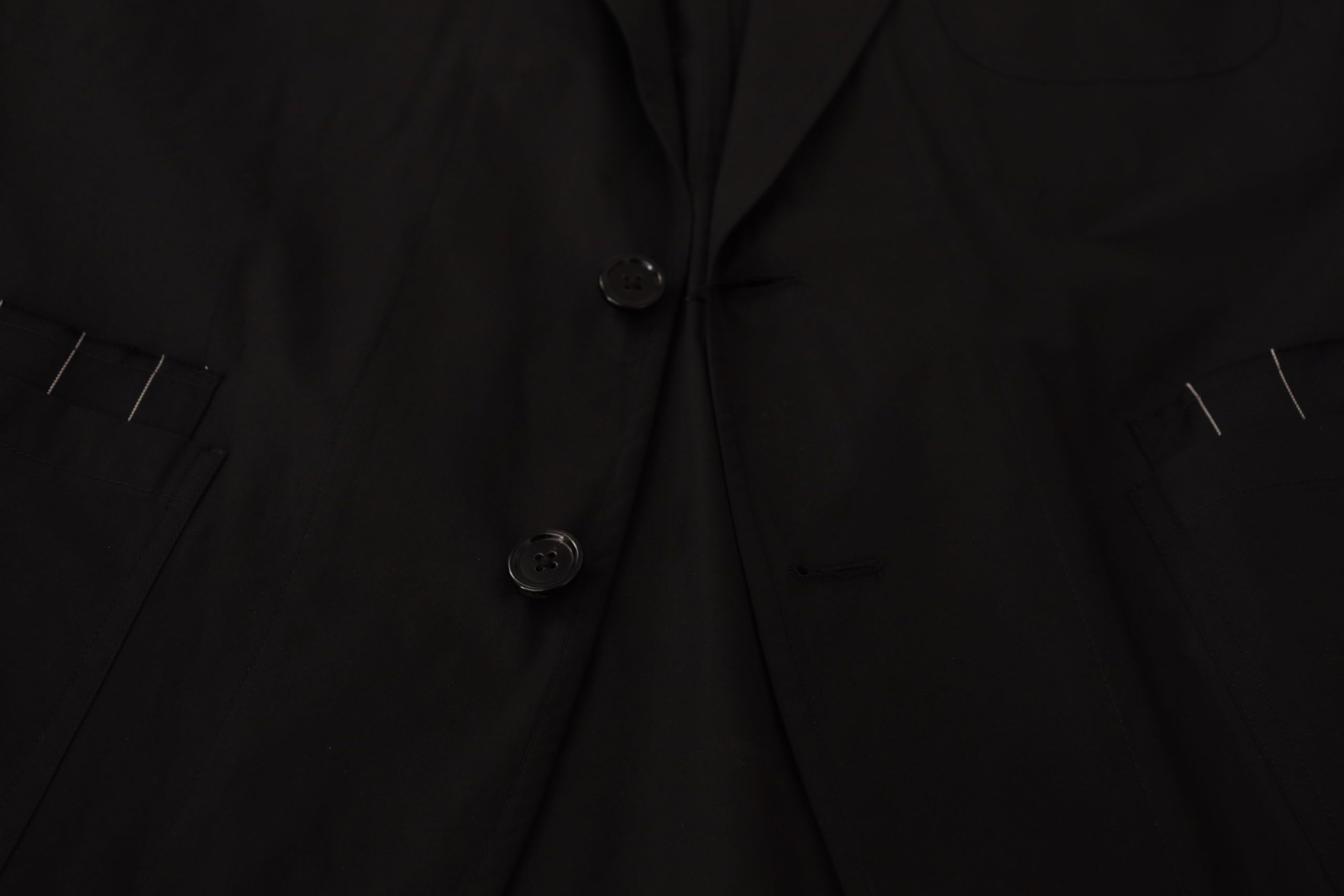 Dolce &amp; Gabbana Black Cotton Single Breasted Blazer Jacket