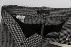 Ermanno Scervino Black White Checkered Cotton Casual Pants