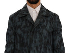 Dolce &amp; Gabbana Blue Camouflage Trench Trench