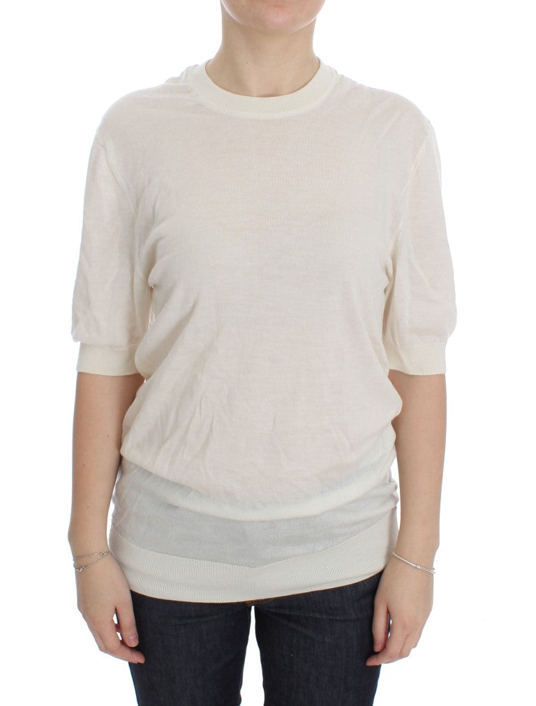 Dolce &amp; Gabbana White 100% Cashmere Sweater