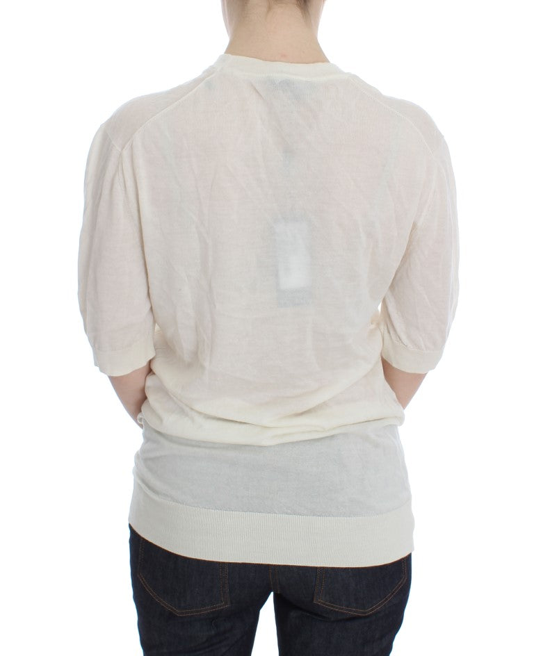 Dolce &amp; Gabbana White 100% Cashmere Sweater