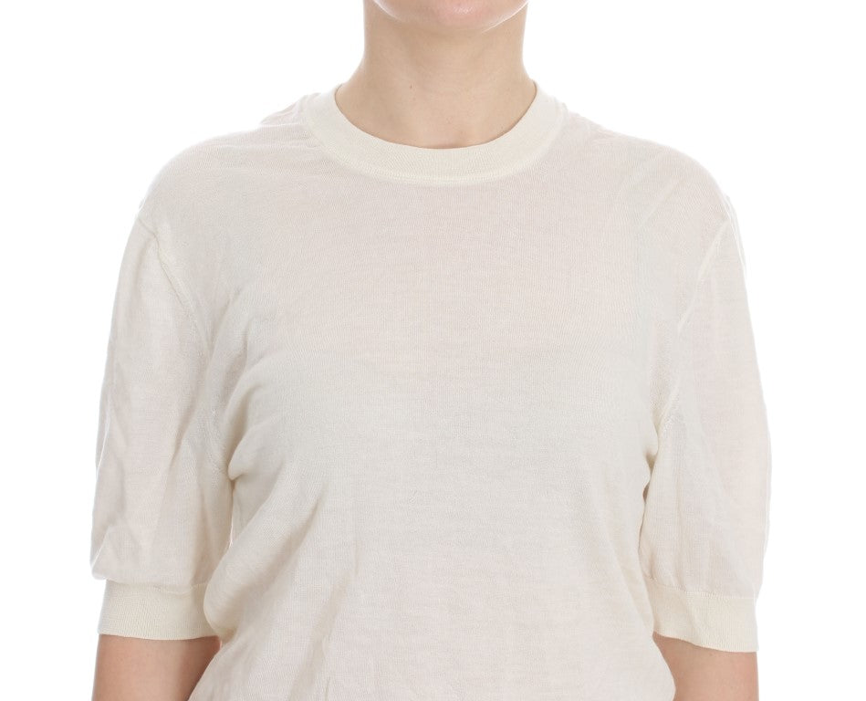 Dolce &amp; Gabbana White 100% Cashmere Sweater