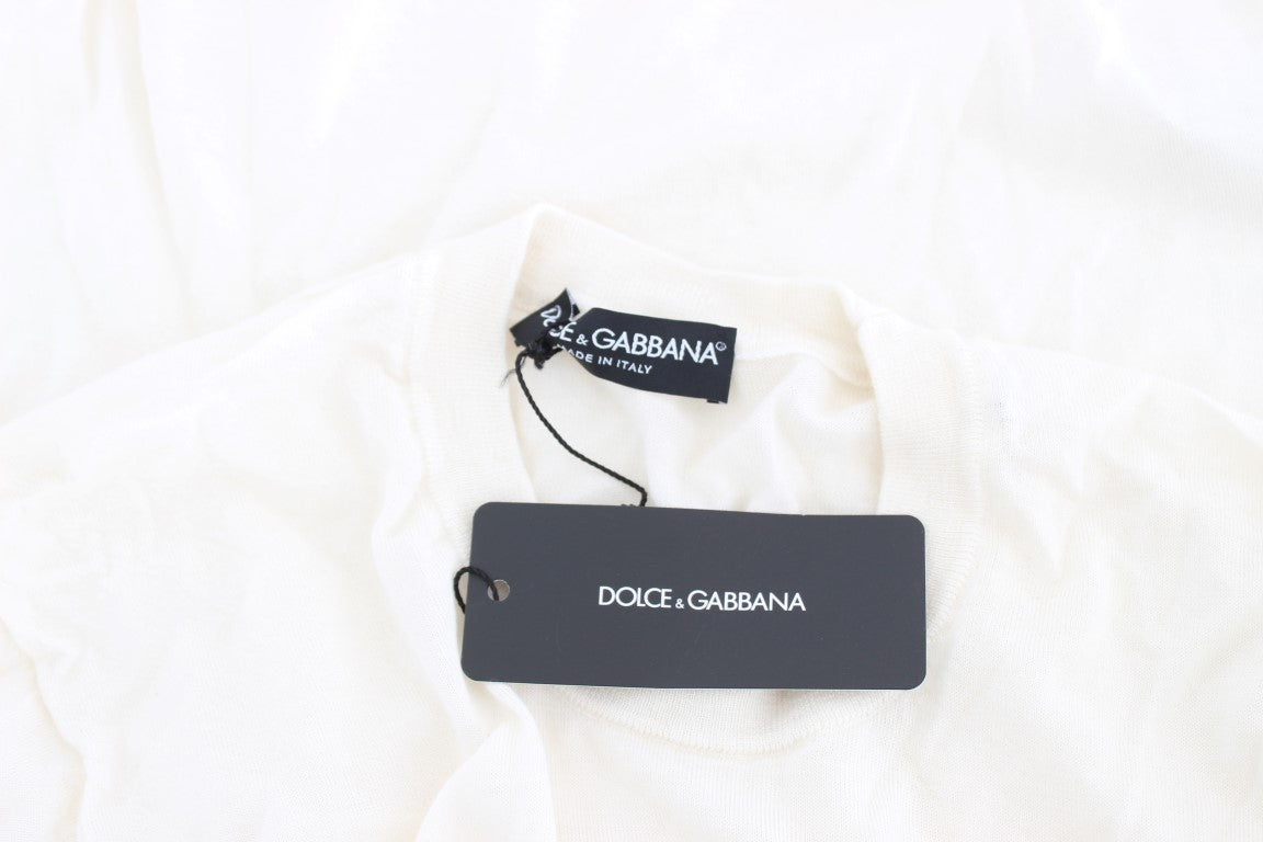 Dolce &amp; Gabbana White 100% Cashmere Sweater