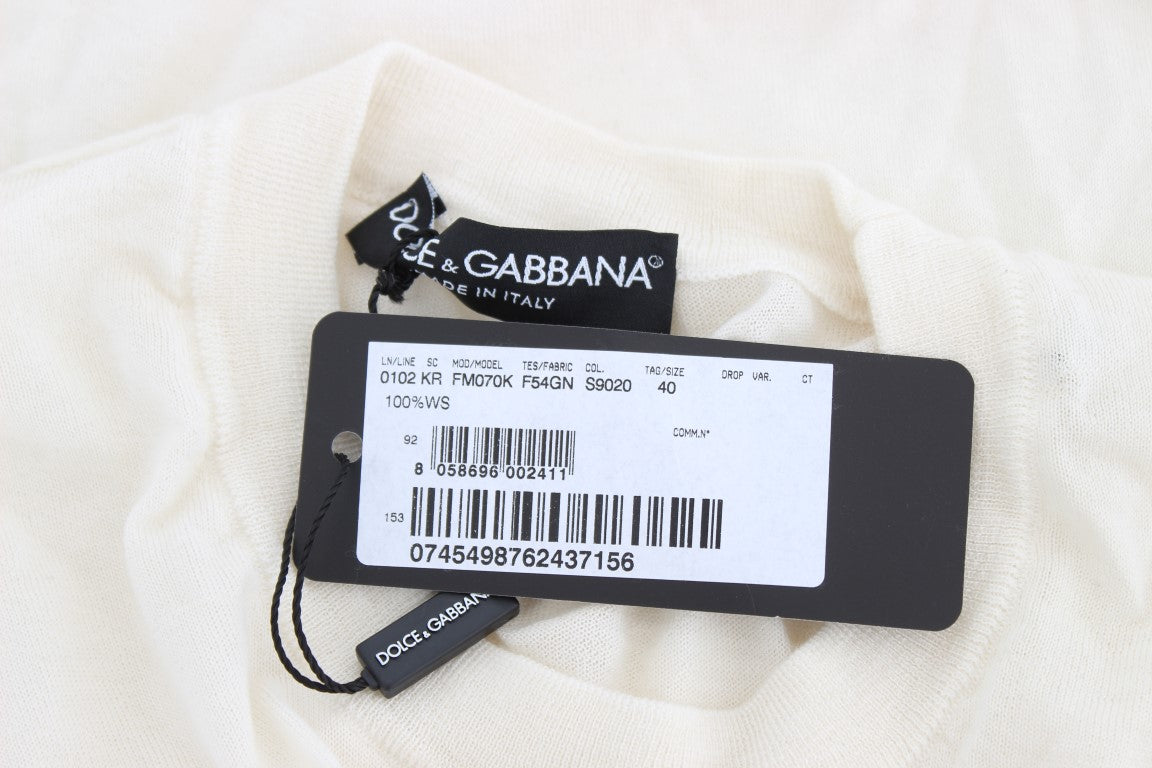 Dolce &amp; Gabbana White 100% Cashmere Sweater