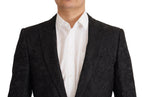 Dolce &amp; Gabbana Black Brocade Formal 2 Piece MARTINI Suit