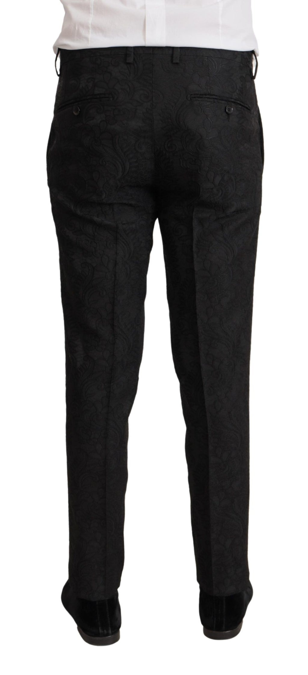 Dolce &amp; Gabbana Black Brocade Formal 2 Piece MARTINI Suit