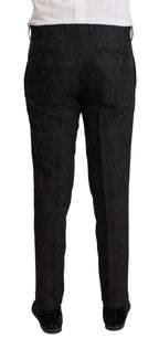 Dolce &amp; Gabbana Black Brocade Formal 2 Piece MARTINI Suit