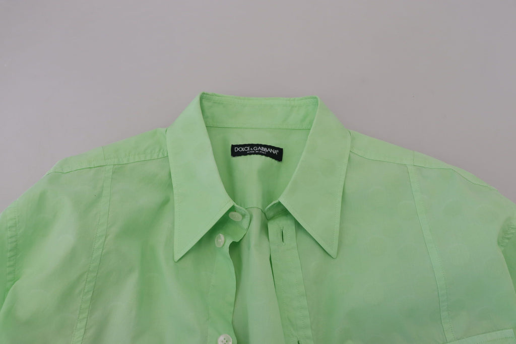 Dolce &amp; Gabbana Mint Green Long Sleeves Button Down Shirt