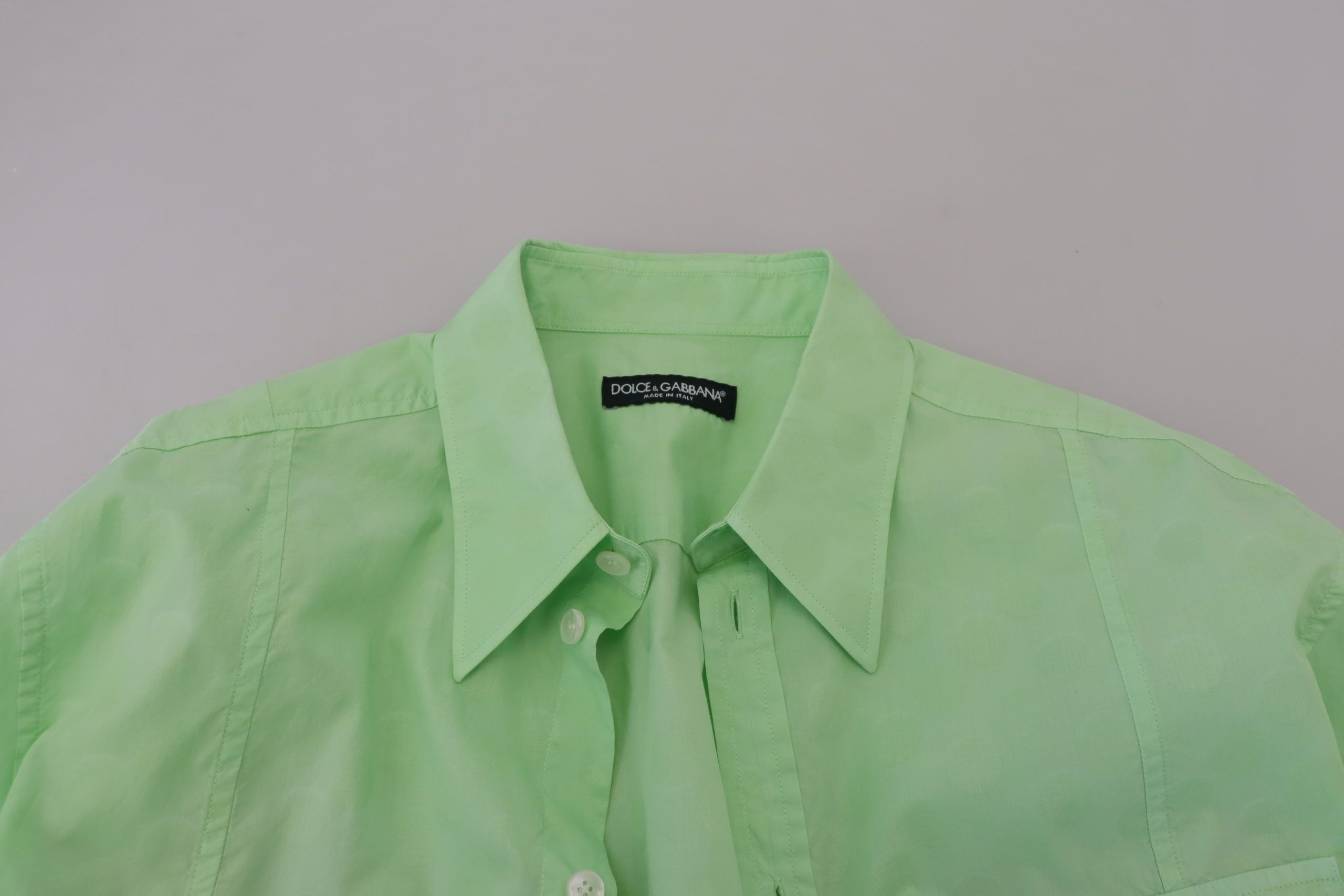 Dolce &amp; Gabbana Mint Green Long Sleeves Button Down Shirt
