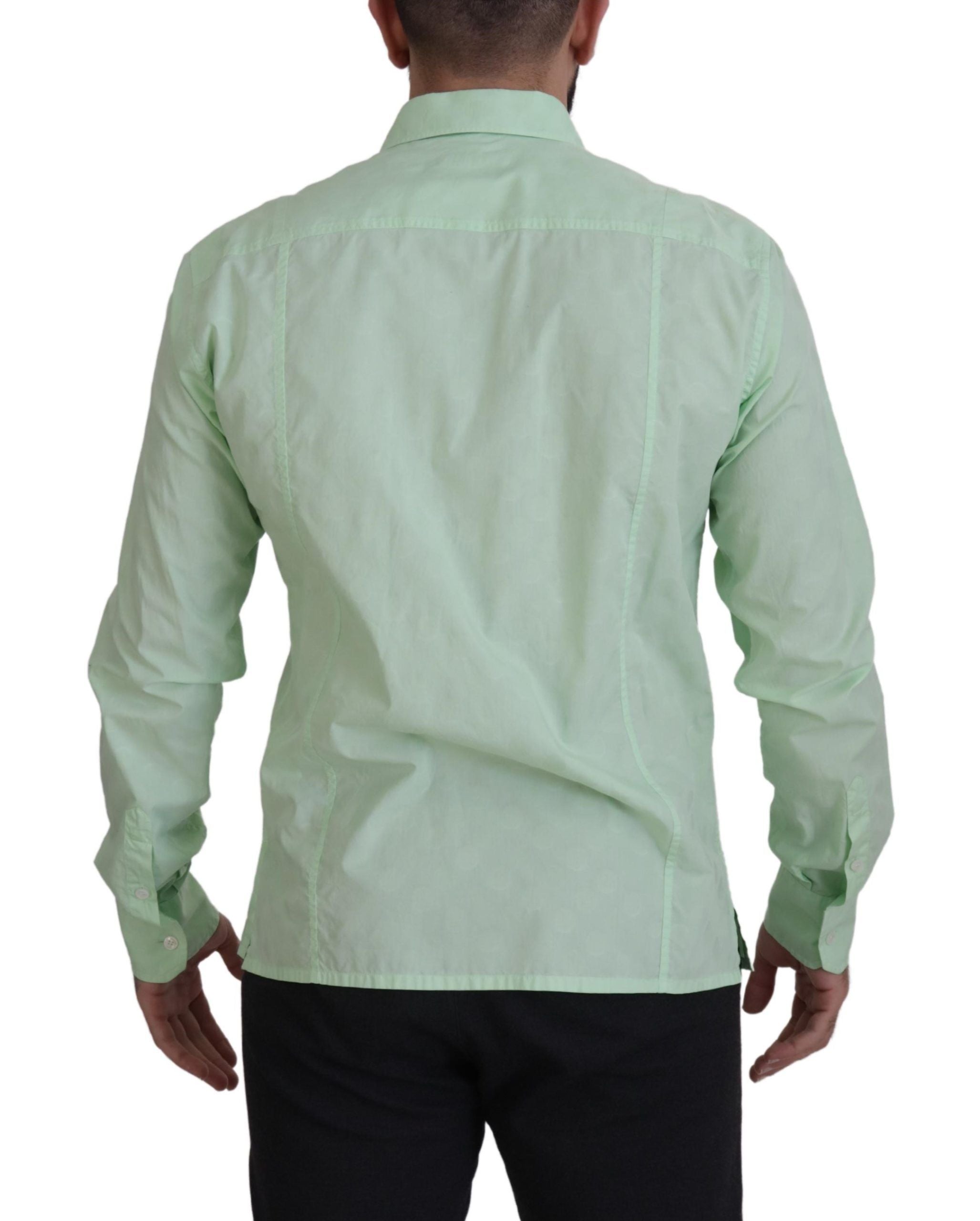 Dolce &amp; Gabbana Mint Green Long Sleeves Button Down Shirt