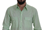 Dolce &amp; Gabbana Mint Green Long Sleeves Button Down Shirt