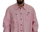 Dolce &amp; Gabbana Pink Casual Button Down Long Sleeves Shirt