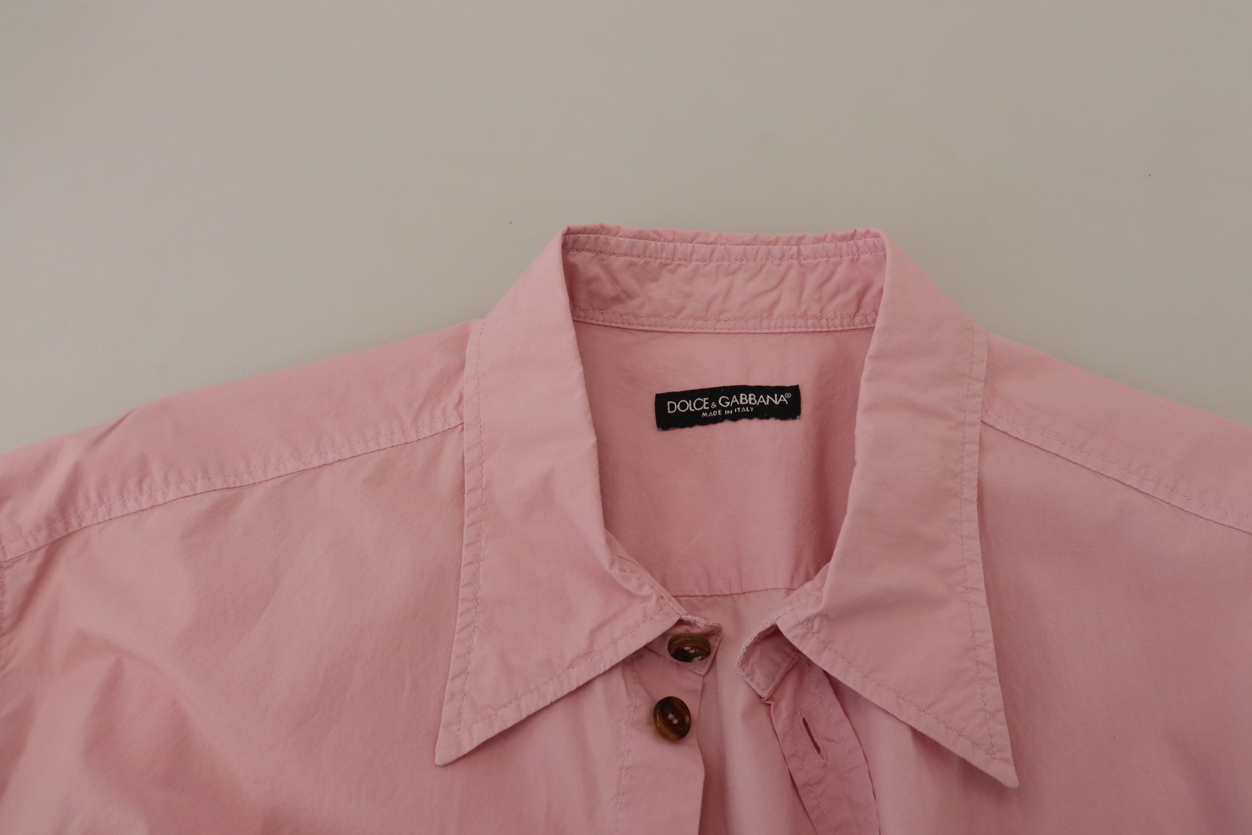 Dolce &amp; Gabbana Pink Casual Button Down Long Sleeves Shirt