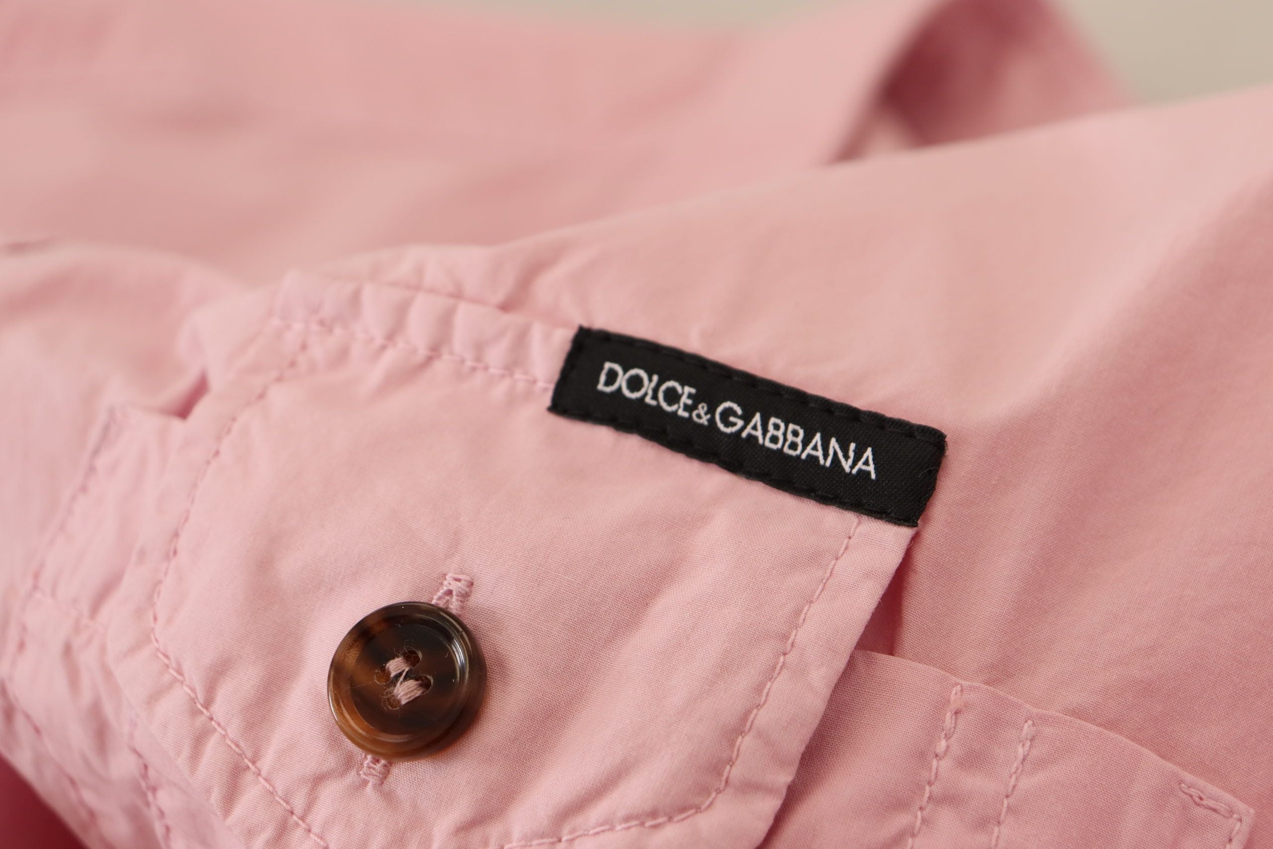 Dolce &amp; Gabbana Pink Casual Button Down Long Sleeves Shirt