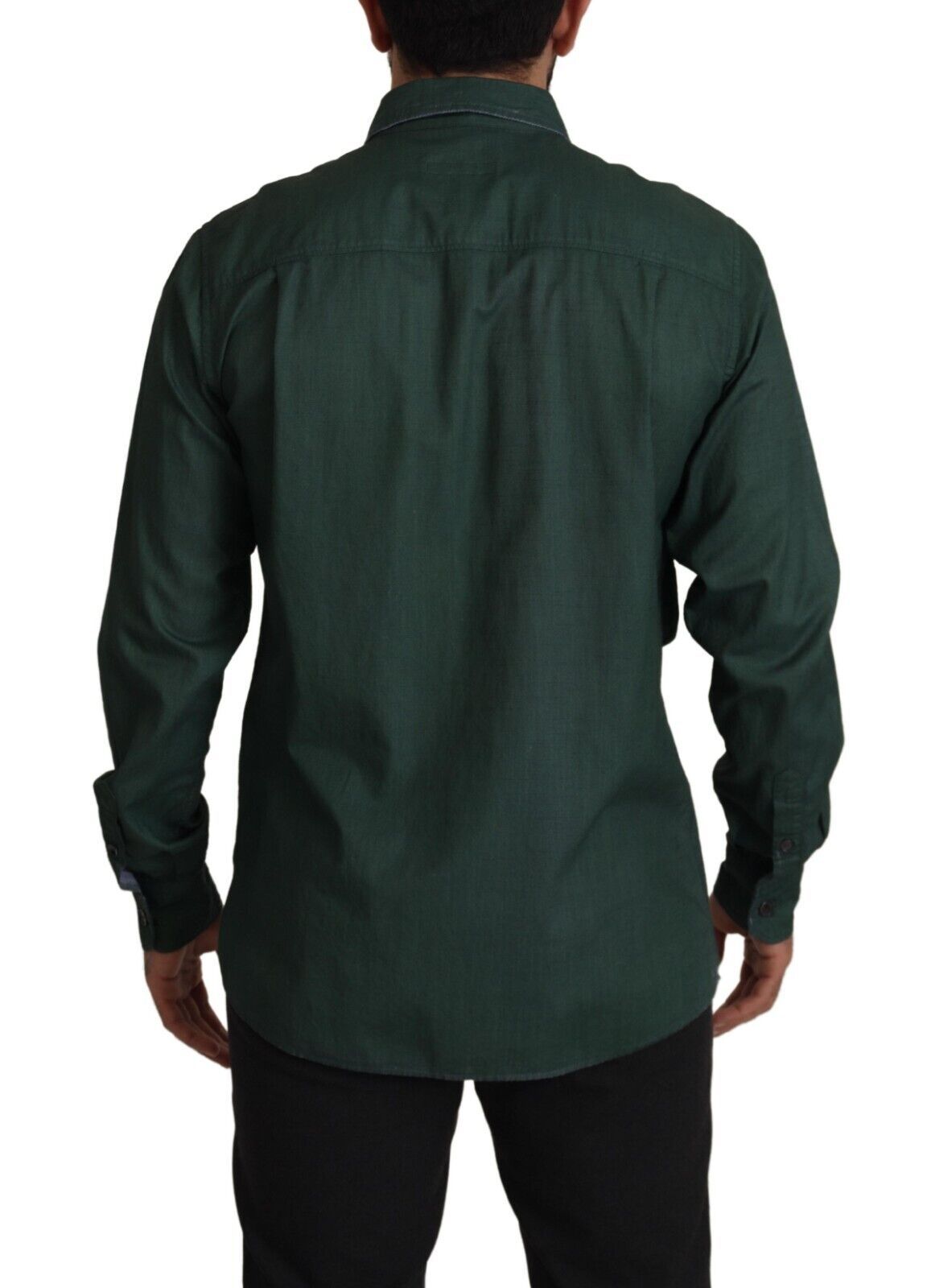 Dolce &amp; Gabbana Dark Green Button Down Long Sleeves Shirt