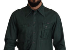 Dolce &amp; Gabbana Dark Green Button Down Long Sleeves Shirt