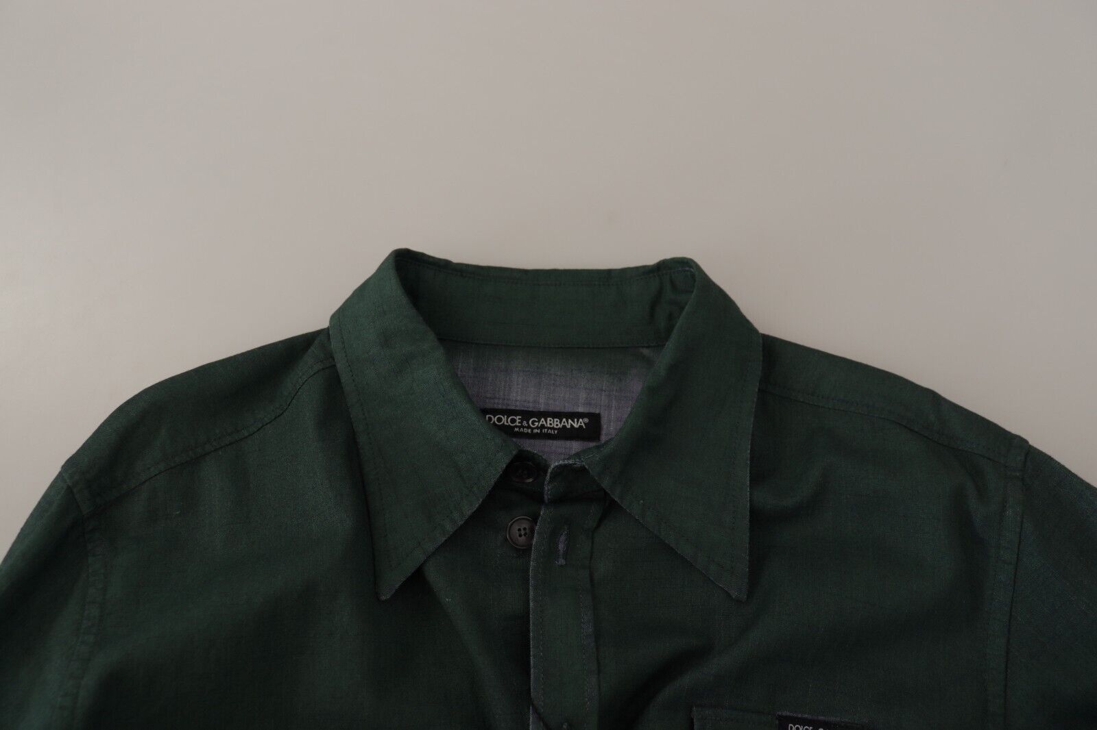 Dolce &amp; Gabbana Dark Green Button Down Long Sleeves Shirt