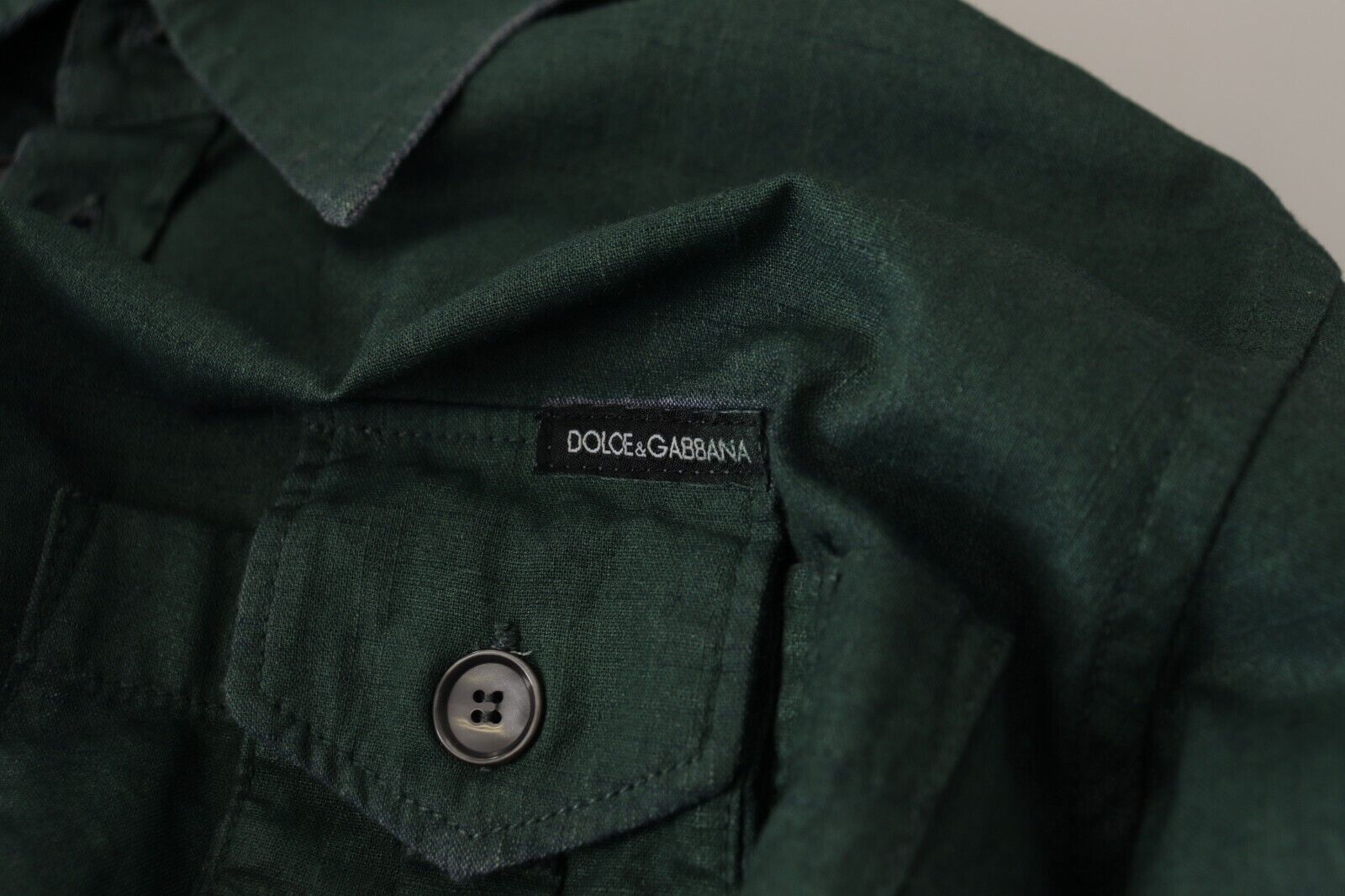 Dolce &amp; Gabbana Dark Green Button Down Long Sleeves Shirt