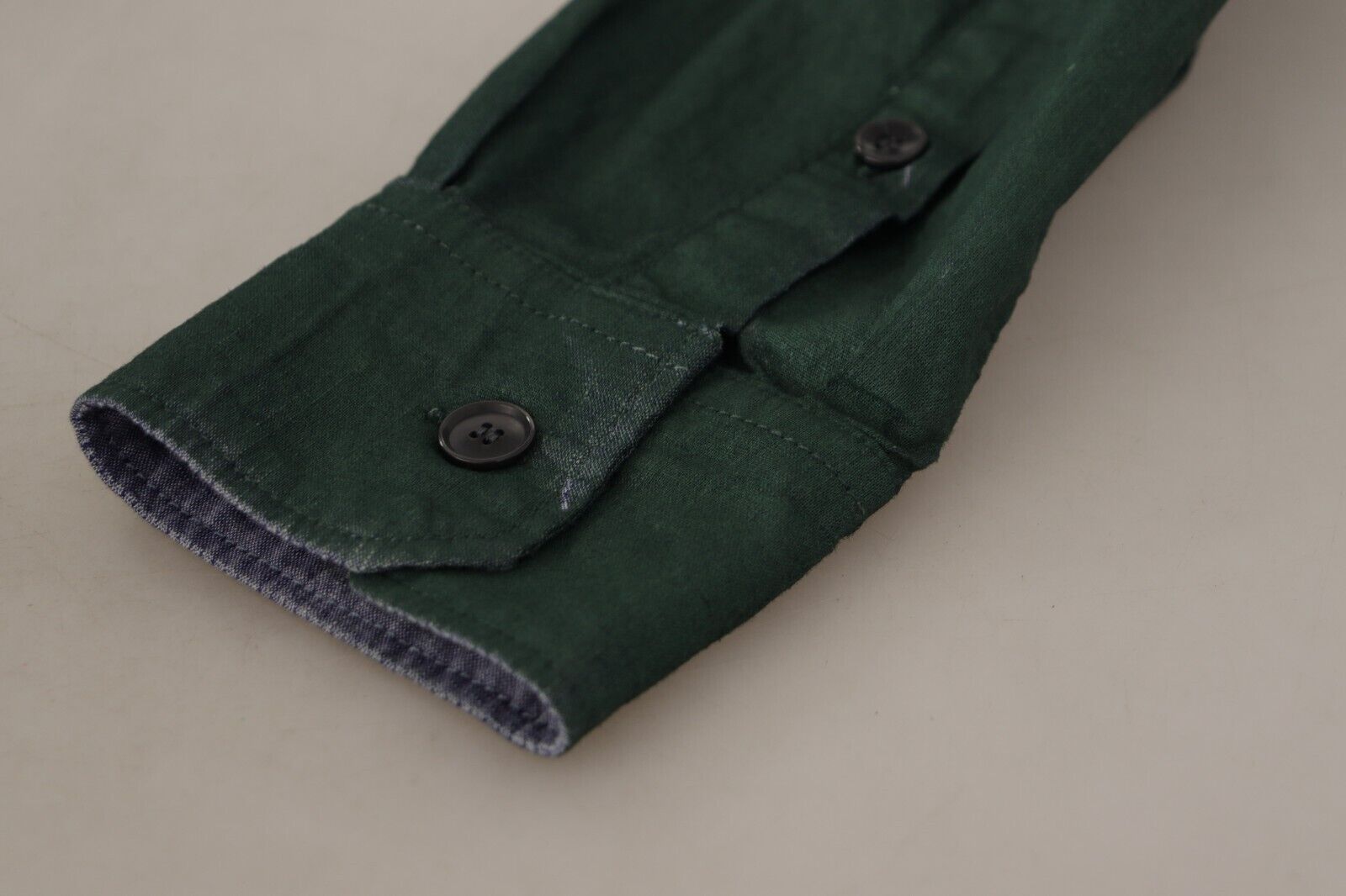 Dolce &amp; Gabbana Dark Green Button Down Long Sleeves Shirt