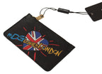 Dolce &amp; Gabbana Black Leather #DGLovesLondon Women Cardholder Coin Case Wallet