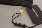 Dolce &amp; Gabbana Black Leather #DGLovesLondon Women Cardholder Coin Case Wallet