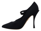 Dolce &amp; Gabbana Black Socks Stretch Crystal Pumps Shoes