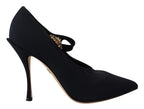 Dolce &amp; Gabbana Black Socks Stretch Crystal Pumps Shoes