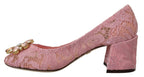 Dolce &amp; Gabbana Pink Taormina Lace Crystal Pumps Pastel Shoes