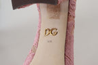 Dolce &amp; Gabbana Pink Taormina Lace Crystal Pumps Pastel Shoes