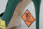Dolce &amp; Gabbana Green Leather Heels Pumps Plastic Shoes