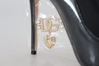 Dolce &amp; Gabbana Black Leather Heels Pumps Plastic Wrapped Shoes