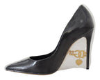 Dolce &amp; Gabbana Black Leather Heels Pumps Plastic Wrapped Shoes