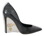 Dolce &amp; Gabbana Black Leather Heels Pumps Plastic Wrapped Shoes