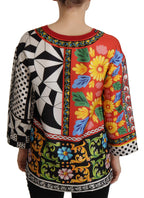 Dolce &amp; Gabbana Multicolor Printed Baroque Loose Long Sleeve