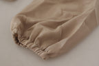 Dolce &amp; Gabbana Brown Waistband Sleeves Ascot Collar Top Blouse