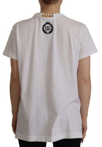 Dolce &amp; Gabbana White Necklace Embellished Neckline T-shirt Top