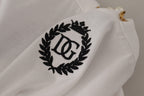 Dolce &amp; Gabbana White Necklace Embellished Neckline T-shirt Top