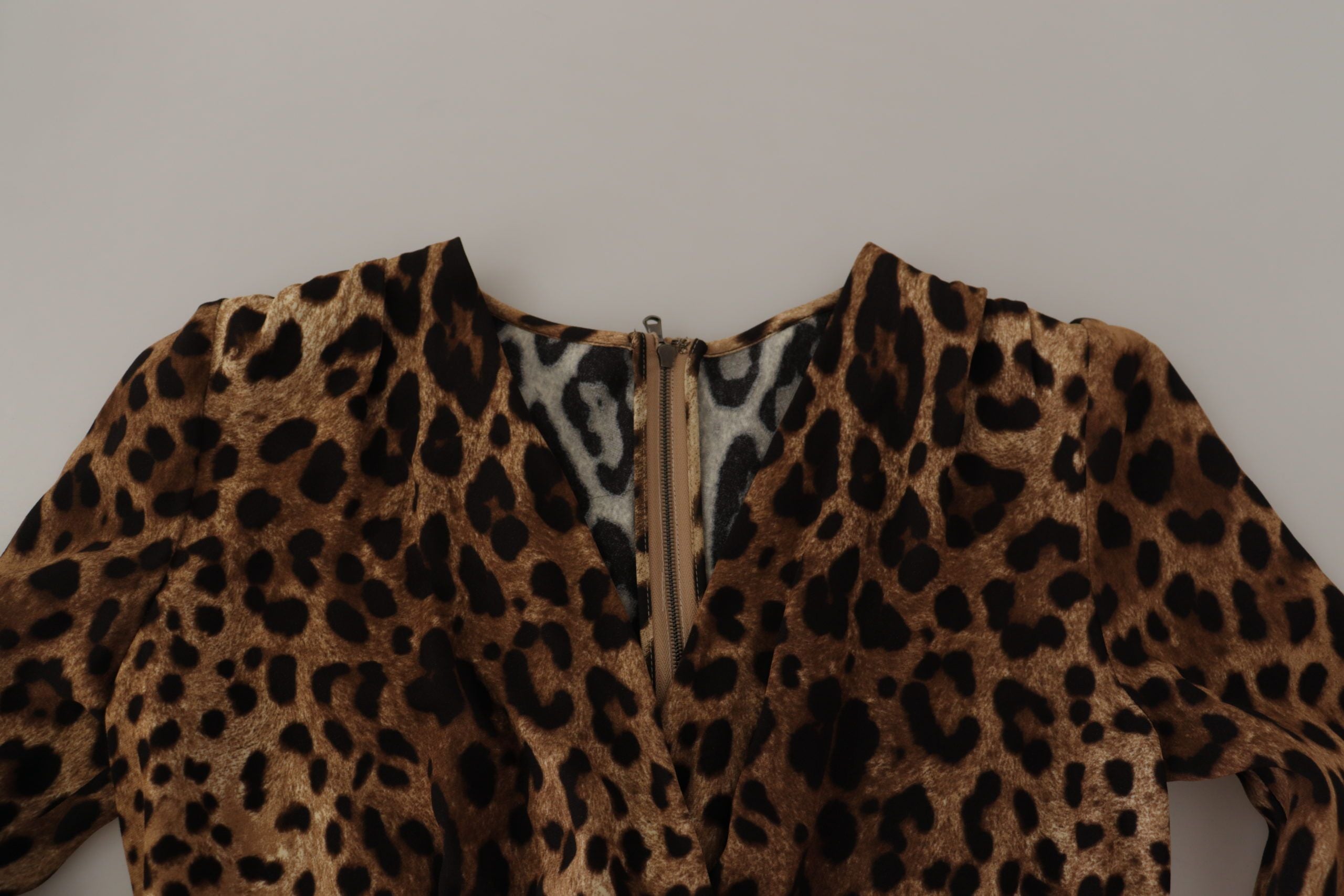 Dolce &amp; Gabbana Brown Leopard Wrap A-line Maxi Viscose Dress