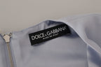 Dolce &amp; Gabbana Blue Floral Applique Midi Viscose Dress