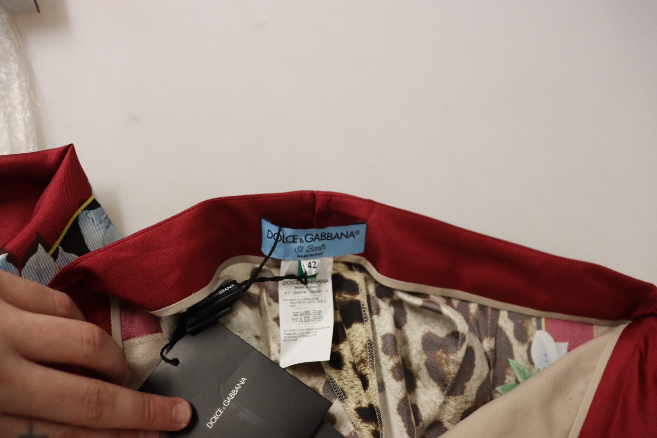 Dolce &amp; Gabbana Multicolor Leopard Flora Printed Mid Waist Trouser Pants