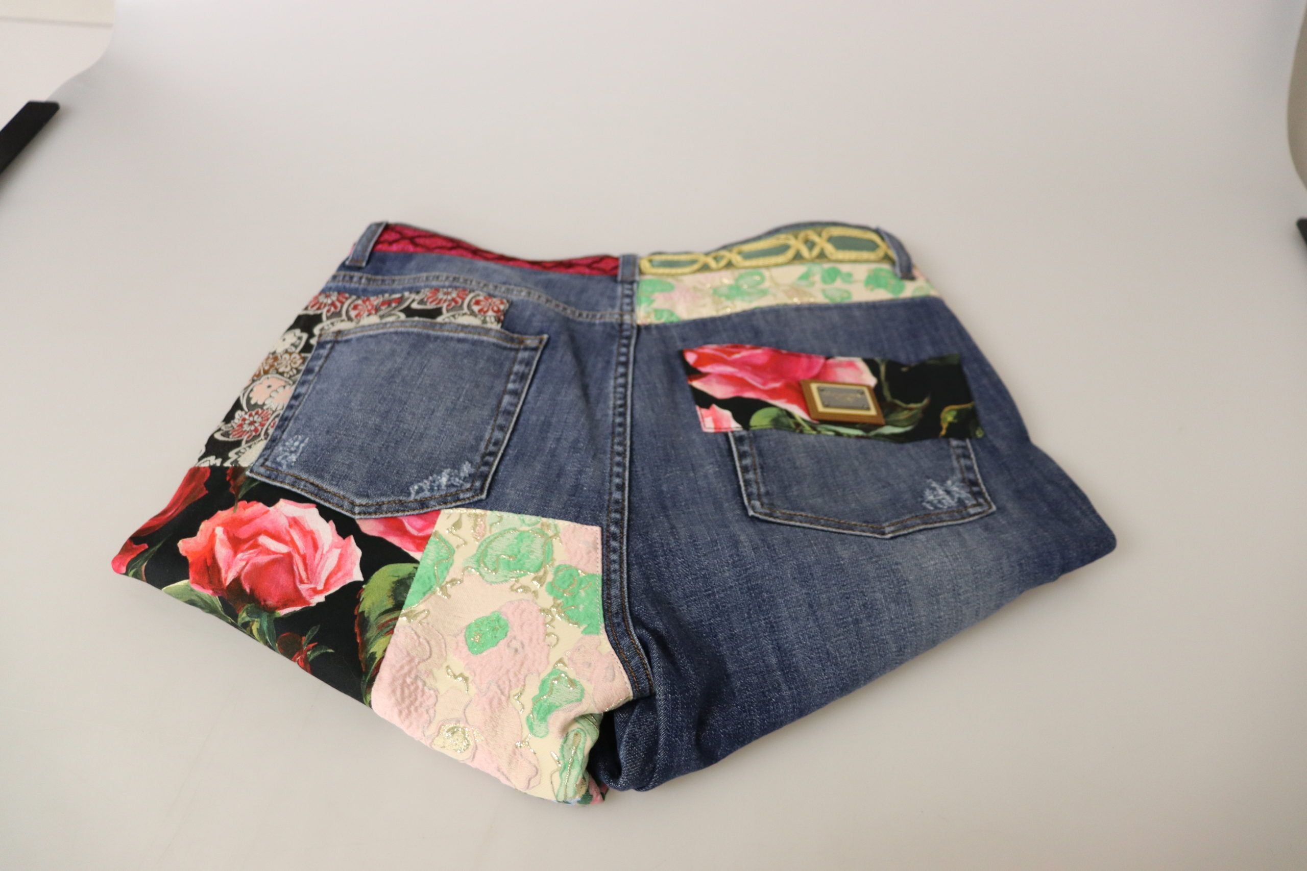 Dolce &amp; Gabbana Blue Patchwork High Waist Denim Jeans