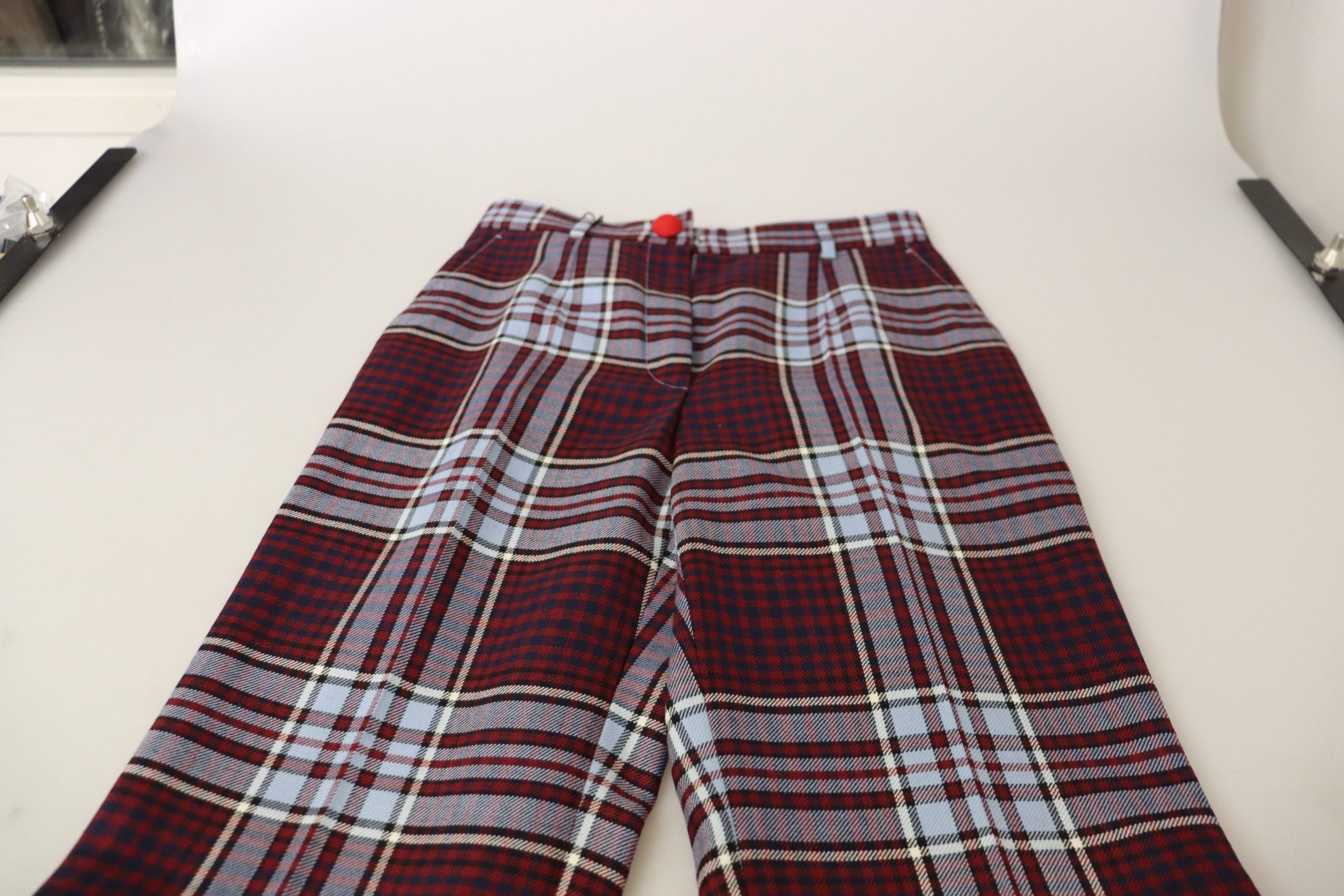 Dolce &amp; Gabbana Gray Checked High Waist Cropped Trouser Pants